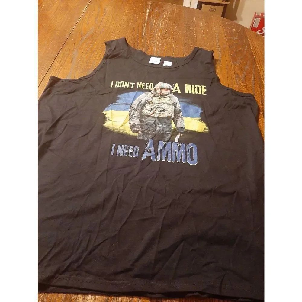 New XL I Don't Need A Ride I Need Ammo Cotton Tank Top Muscle Shirt NWT